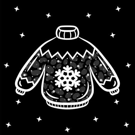 Christmas sweater drawing sketch for coloringのイラスト素材