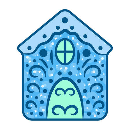 Christmas house drawing stickerのイラスト素材