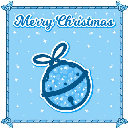 Christmas bell sticker card drawing with magical colorsのイラスト素材