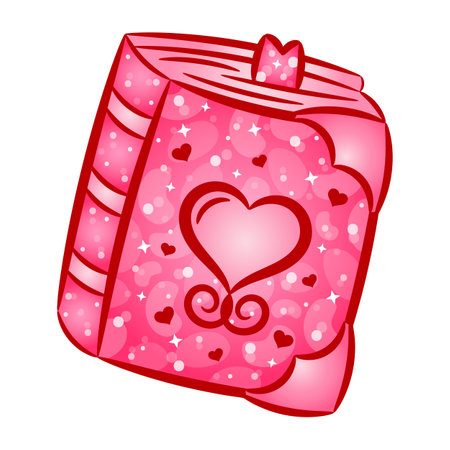 Valentine love book sticker drawingのイラスト素材
