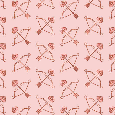 Valentine love arrow pattern drawing for gift wrapのイラスト素材