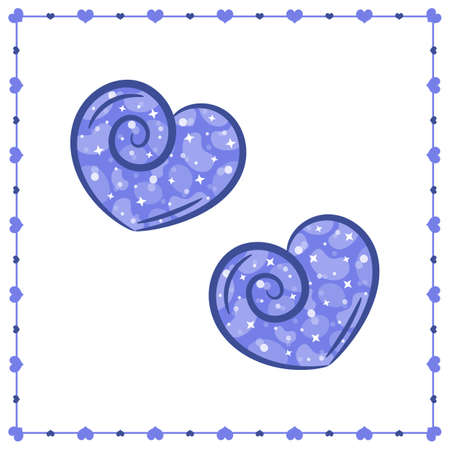 Valentine love hearts drawing stickerのイラスト素材