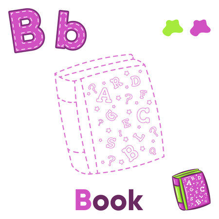 Alphabet Trace and color book for letter Bのイラスト素材
