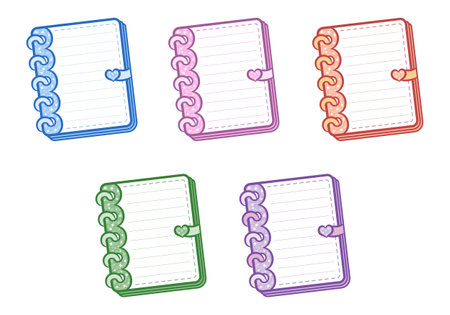 diary notebook letter with pastel coloring for writingのイラスト素材