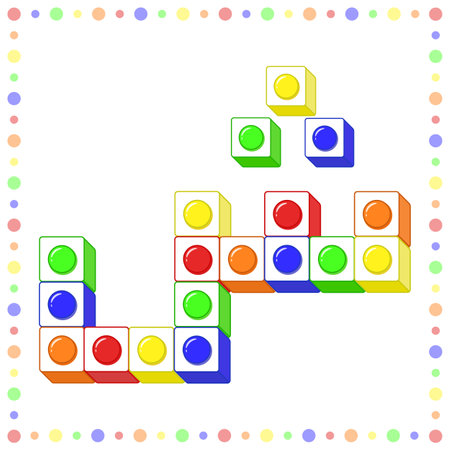 Arabic Alphabet letter coloring circles blocksのイラスト素材
