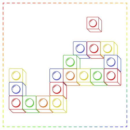 Arabic Alphabet letter coloring stroke blocksのイラスト素材