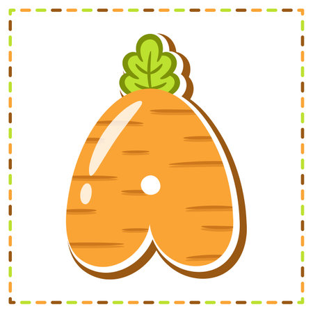English Alphabet letter A cute carrot theme drawingのイラスト素材