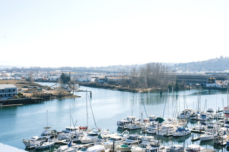 Tacoma, Washington, USA. March 2021. Yachts at Puget Soundのeditorial素材
