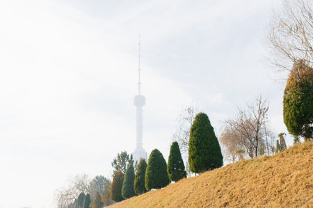 Tashkent. Uzbekistan. November 2021. Tashkent TV Towerのeditorial素材
