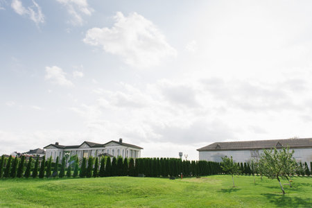 Belarus. September 2022. Landscape design of the Versailles Country Park Hotelのeditorial素材