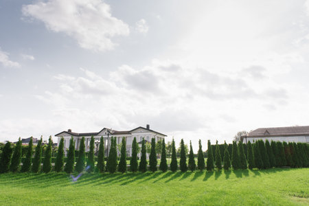 Belarus. September 2022. Landscape design of the Versailles Country Park Hotelのeditorial素材