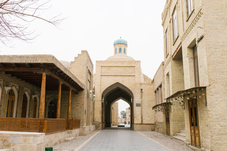 Bukhara, Uzbekistan. December 2022. The road to Taki Zargaronのeditorial素材