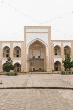 Bukhara, Uzbekistan. December 2022. The courtyard of the Kukeldash madrasahのeditorial素材