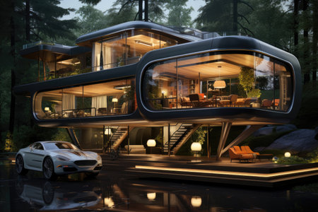 Exterior of the house of the futureの素材