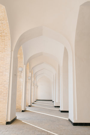 Bukhara, Uzbekistan. December 2022. Arch-domed galleries of the Kalyan Mosqueのeditorial素材