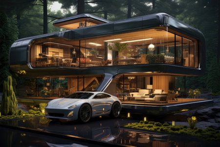 Exterior of the house of the futureの素材