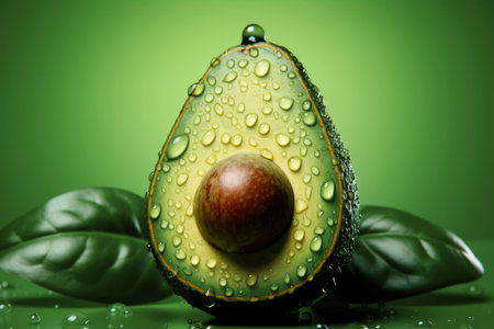 Fresh avocado half close-upの素材
