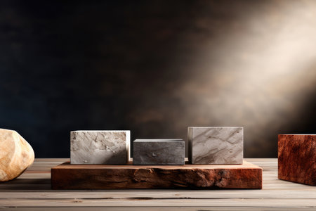 Multi level stone podiums for presentation and display of goodsの素材