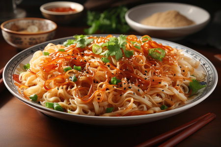 Asian vegetarian food noodlesの素材