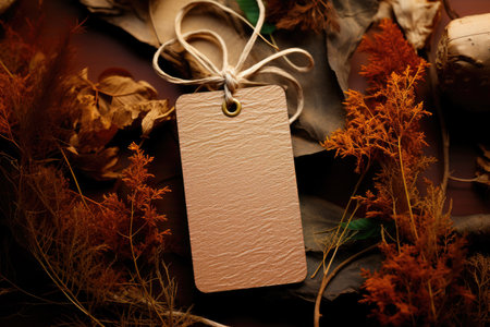 Still life of a blank craft paper price tagの素材