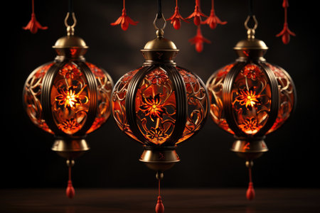 Chinese traditional lanterns for the New Year holidayの素材