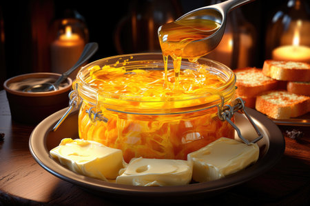 Useful ghee oil in a glass jarの素材