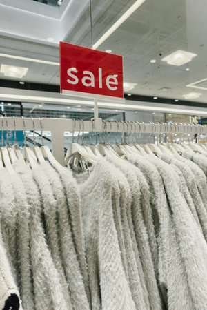 Sale of discounted clothes in the store