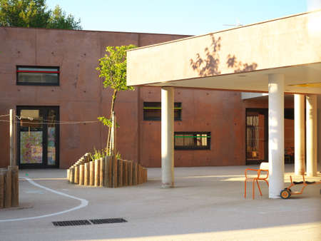 Primary school closed in a French town during the coronavirus epidemicのeditorial素材