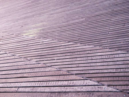 Image of textures of brown slanted wood planksの写真素材