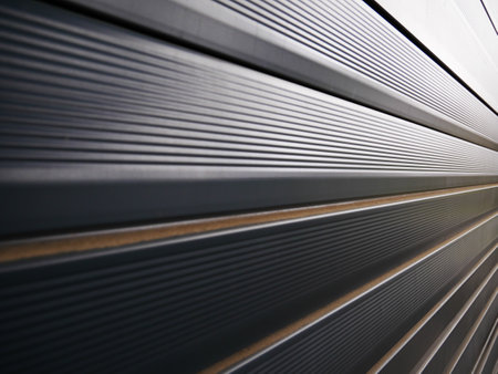 Background of a closed black window blindの写真素材