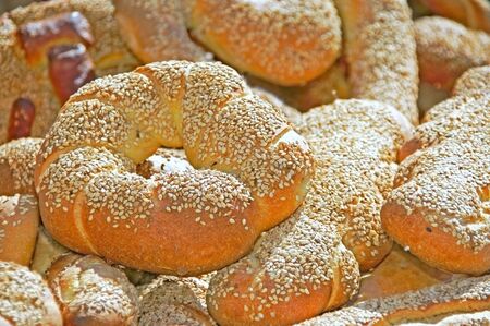 Italian bread with sesame seeds                   の写真素材