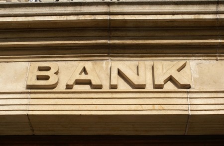 Bank sign. bankの写真素材