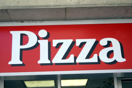 pizza sign. pizza store sign. fast foodの写真素材