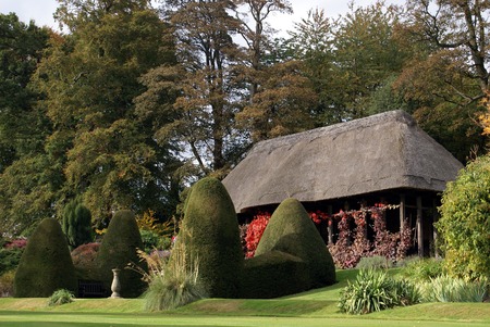 summerhouse at Chirk castle garden in Wales Englandのeditorial素材