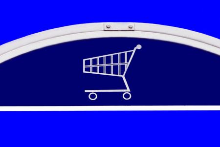 shopping trolley sign. shopping cart sign. Shopping basket signの写真素材