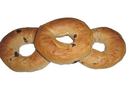 Bagels with raisins and cinnamonの写真素材
