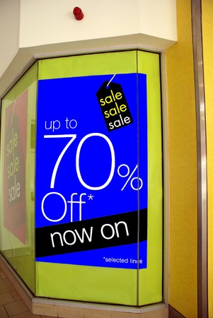 Sale sign. Sale up to 70% off sign