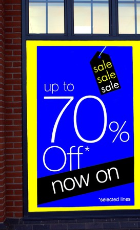 Sale sign. Sale up to 70% off  sign