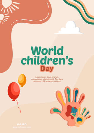 World Children's Day. July 23. Holiday concept. Templates for backgrounds. hand illustration with ink scribblesの写真素材