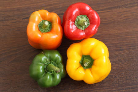 chilly on brown boardの写真素材