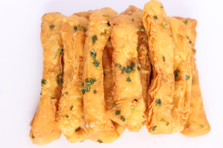 crispy on white boardの写真素材