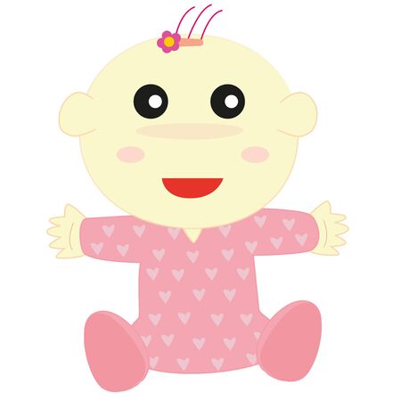 A baby girl is happyのイラスト素材