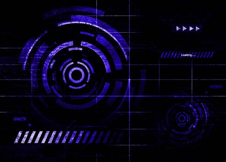 Abstract blue electronic backgroundの写真素材