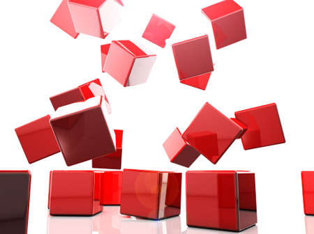red cube backgroundの写真素材