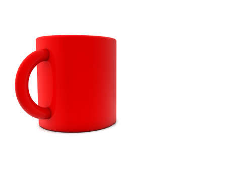 red ceramic mugの写真素材