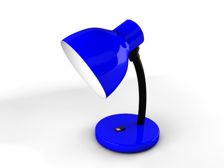 3d blue desk lampの写真素材