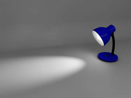 3d blue desk lampの写真素材
