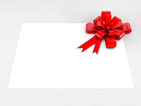 paper note and a red bowの写真素材