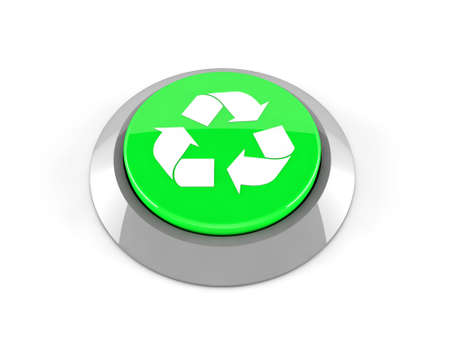 3d green recycle buttonの写真素材