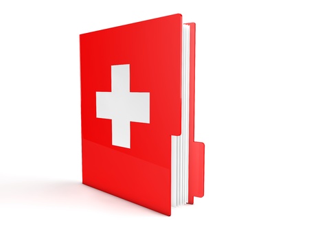3d red first aid folderの写真素材